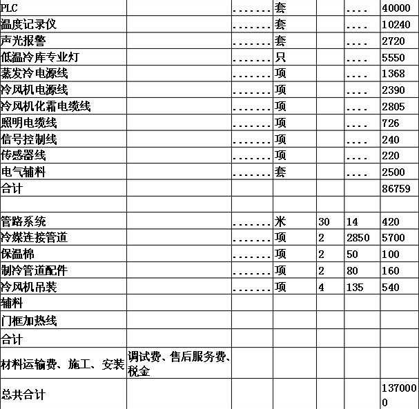 冷库设计方案报价参考图